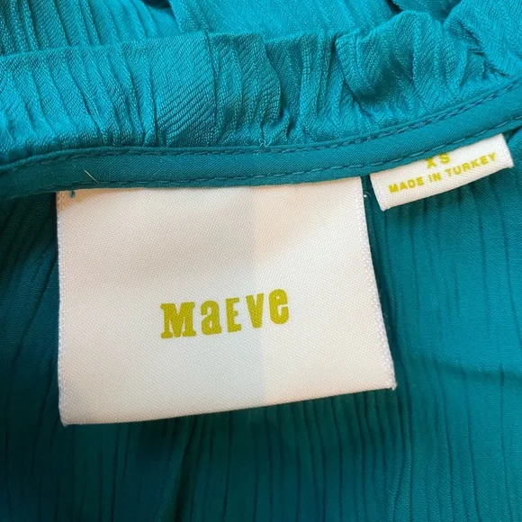 Anthropologie Smocked Maeve Dress-Teal - Picture 5 of 7